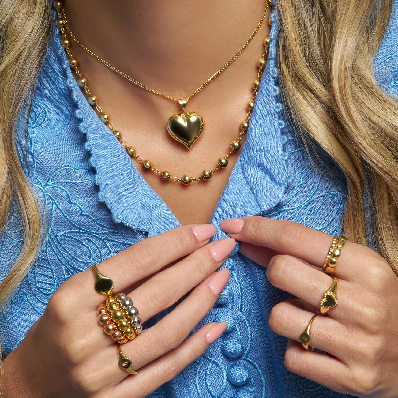 14KY BOLD ROUND SIGNET RING T7