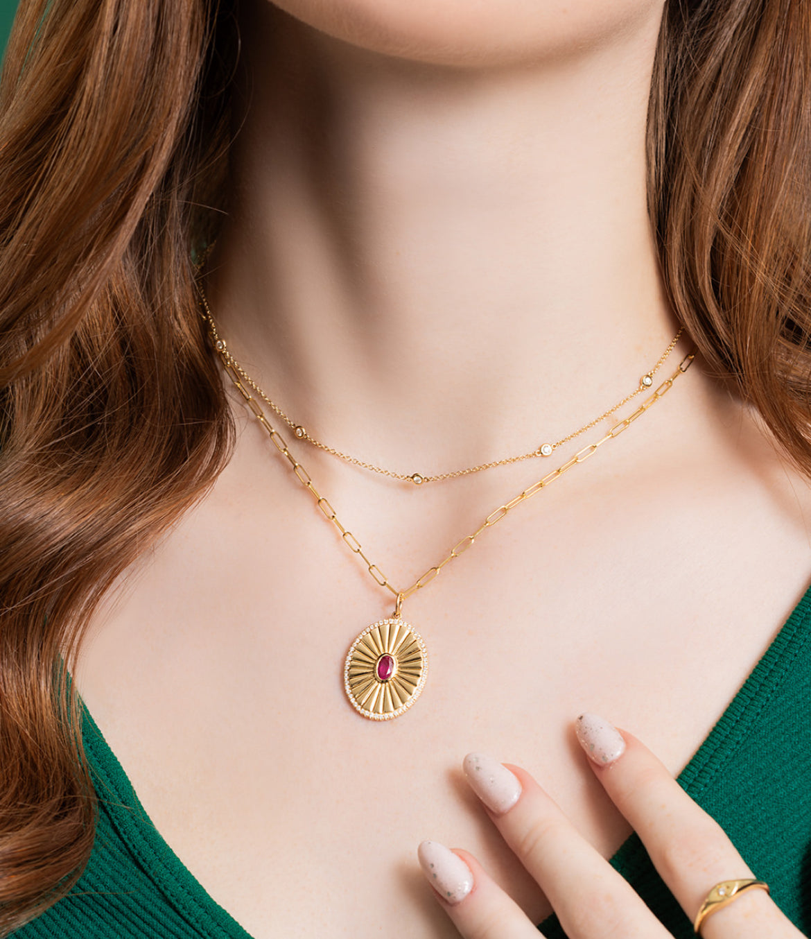 D0.29CT 14KY COIN TEXTURE AROUND BEZEL CHARM RU0.89CT