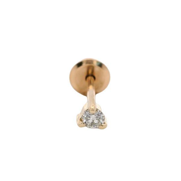 14KY 2MM SOLITAIRE DIAMOND PIERCING