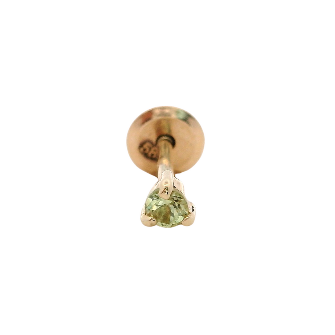 14KY PIERCING PERIDOT 2 MM SOLITARIO
