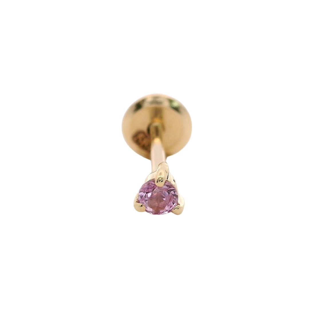 14KY PINK SAPPHIRE PIERCING 2 MM SOLITAIRE