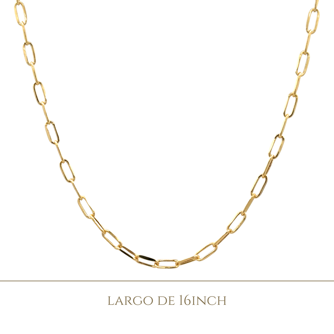 14KY SMALL PAPER CLIP 16 INCH CHAIN