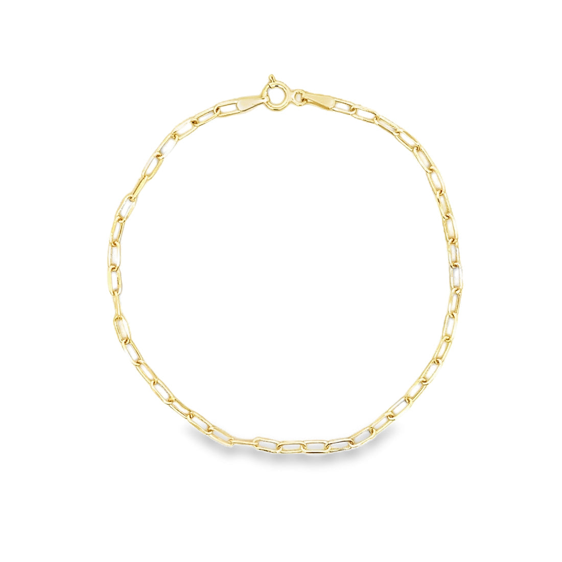 14KY SMALL PAPER CLIP 7.5 INCH BRACELET