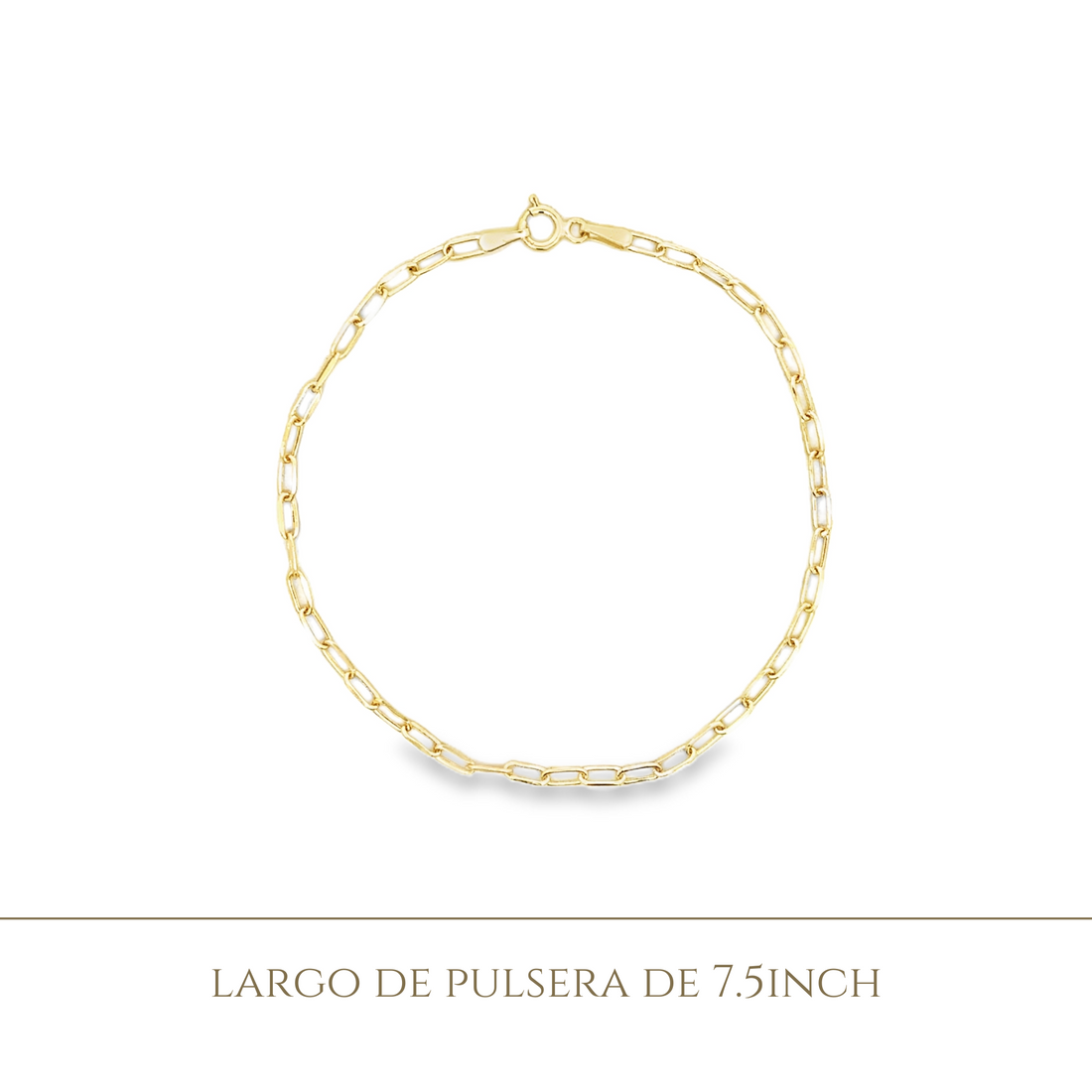 14KY SMALL PAPER CLIP 7.5 INCH BRACELET