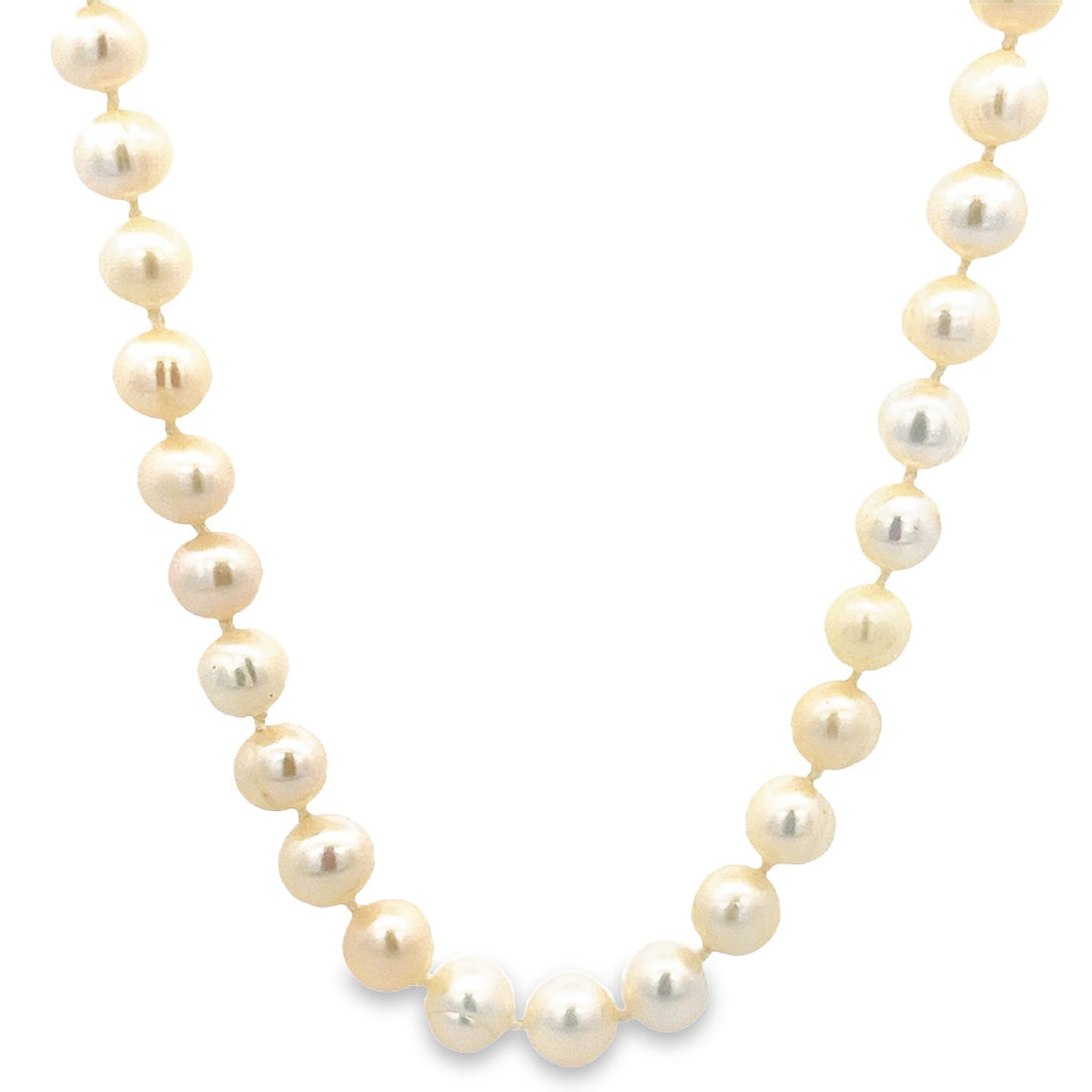 NECKLACE WHITE PEARL WITH STERLING SILVER CLASP 7MM