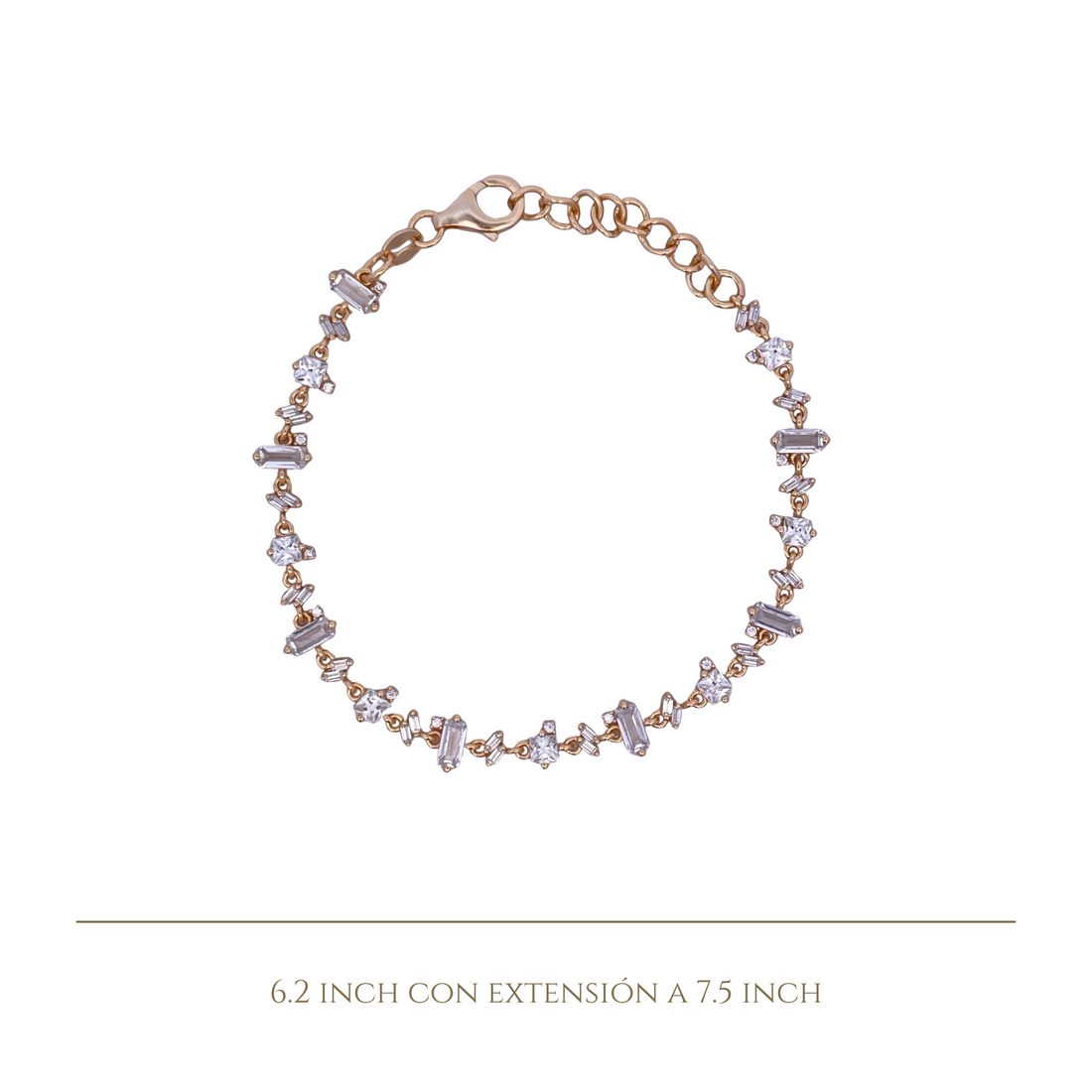 925YG TENNIS DIFFERENT CUTS CZ BRACELET