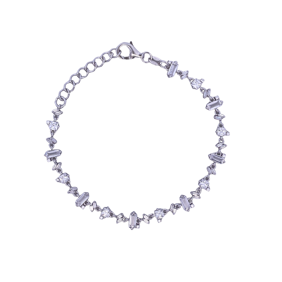 925YG TENNIS DIFFERENT CUTS CZ BRACELET
