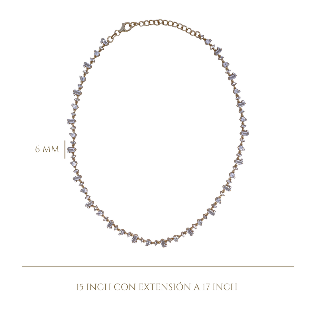 925SL TENNIS DIFFERENT CUTS CZ NECKLACE