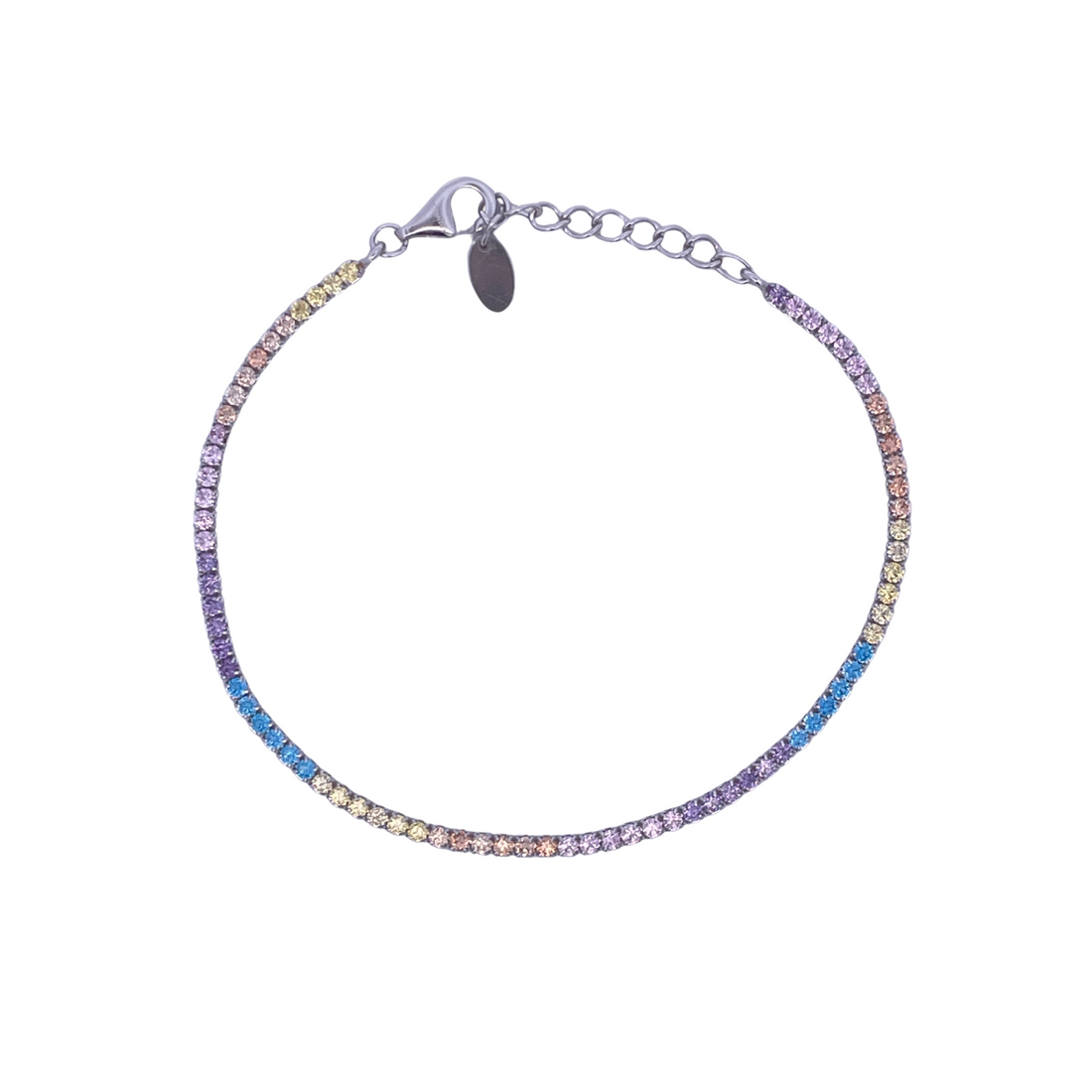 925SL MINI TENNIS CZ MULTICOLOR BRACELET