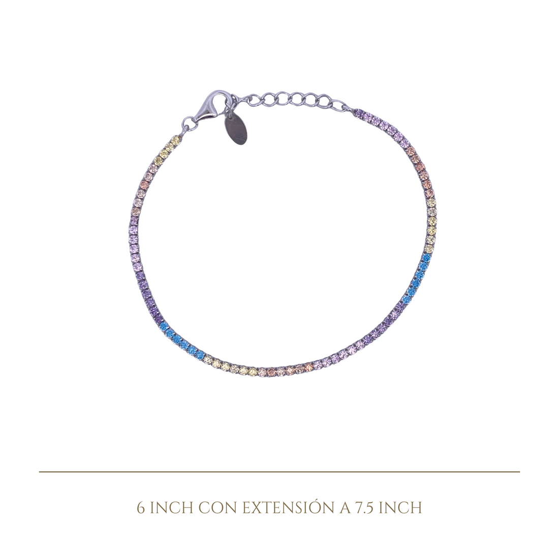 925SL MINI TENNIS CZ MULTICOLOR BRACELET