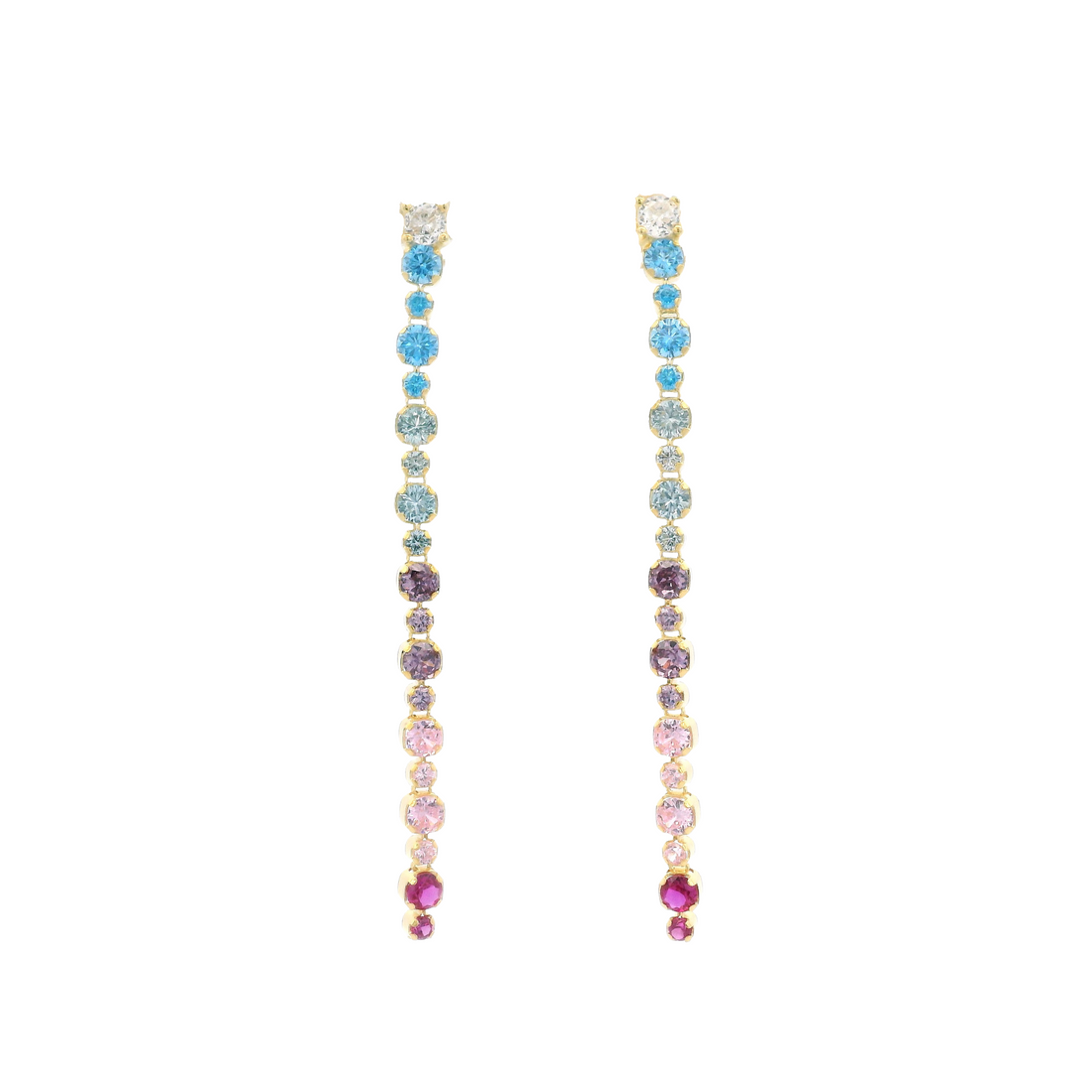925YG TENNIS MULTICOLOR EARRINGS