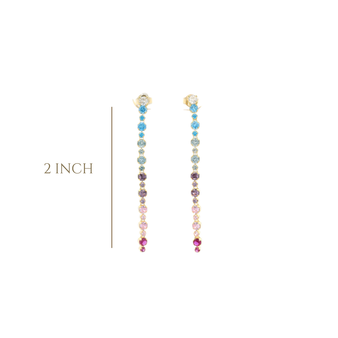 925YG TENNIS MULTICOLOR EARRINGS