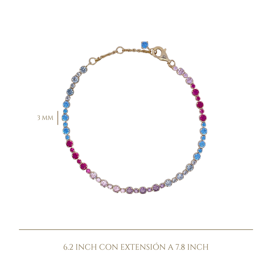 925YG TENNIS MULTICOLOR BRACELET