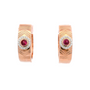 925RG CENTER CIRCLE CZ FUSHIA HOOPS