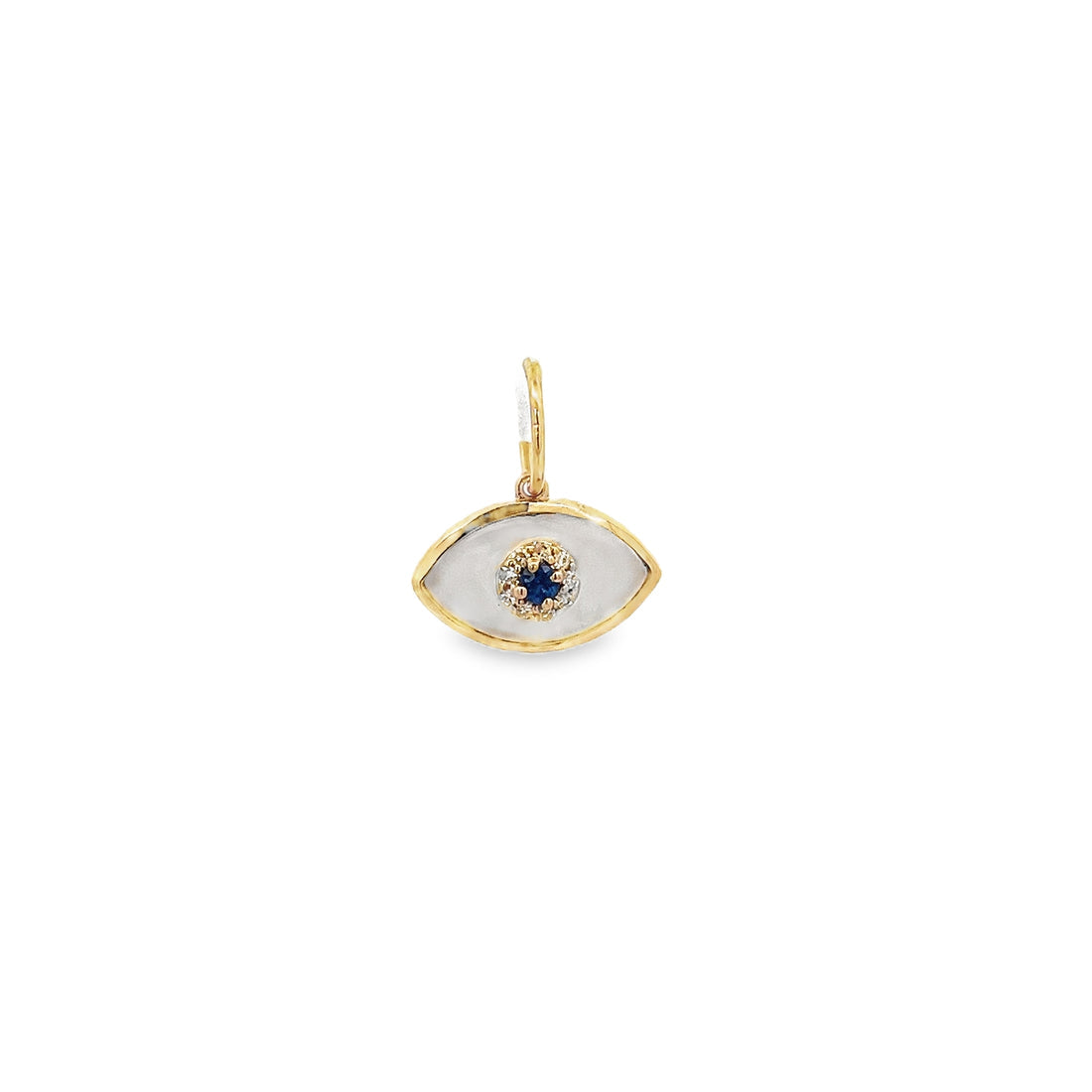 D0.04CT 14KY TURKISH EYE CHARM MOP2.98CT BS0.06CT