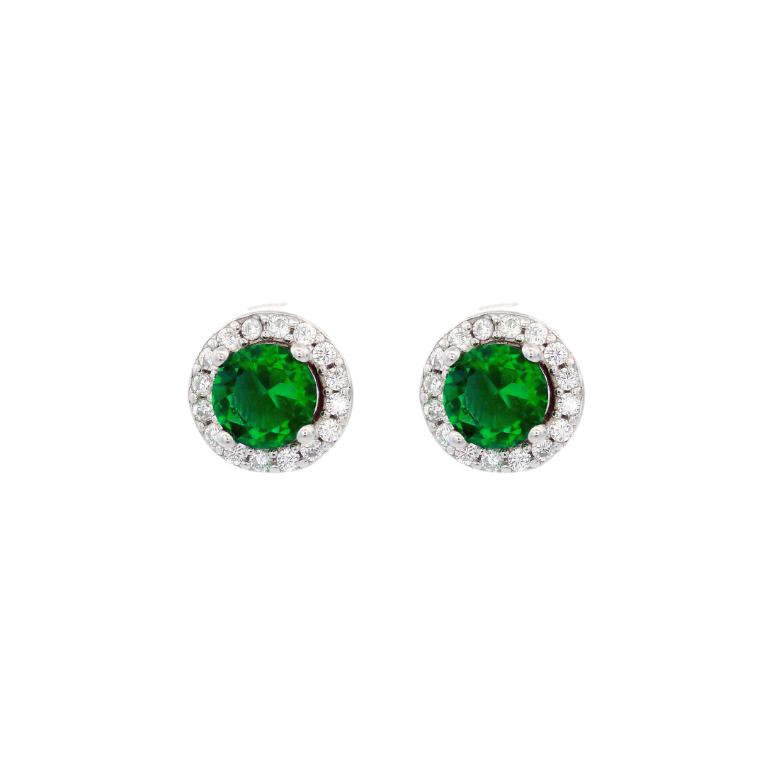 925SL HALO CENTER CZ EARRINGS
