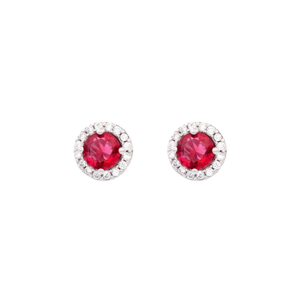 925SL HALO CENTER CZ EARRINGS