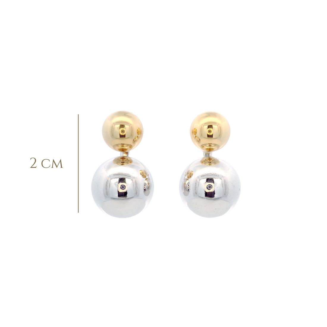 925SL DOUBLE BEADS HUNKY SMOOTH EARRINGS