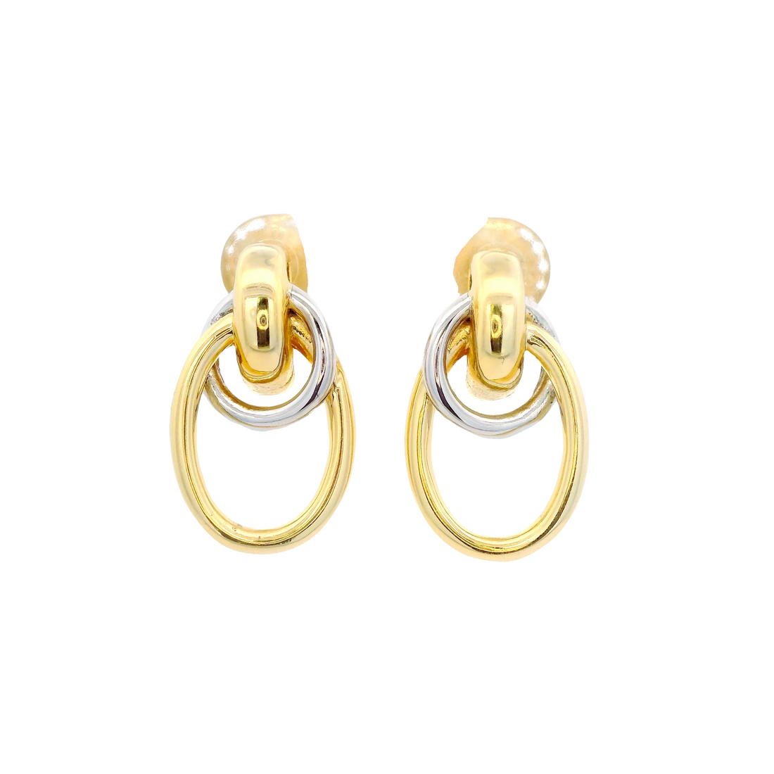 925YG OVAL INTERTWINED EARRINGS