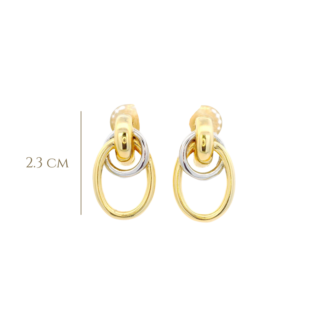 925YG OVAL INTERTWINED EARRINGS
