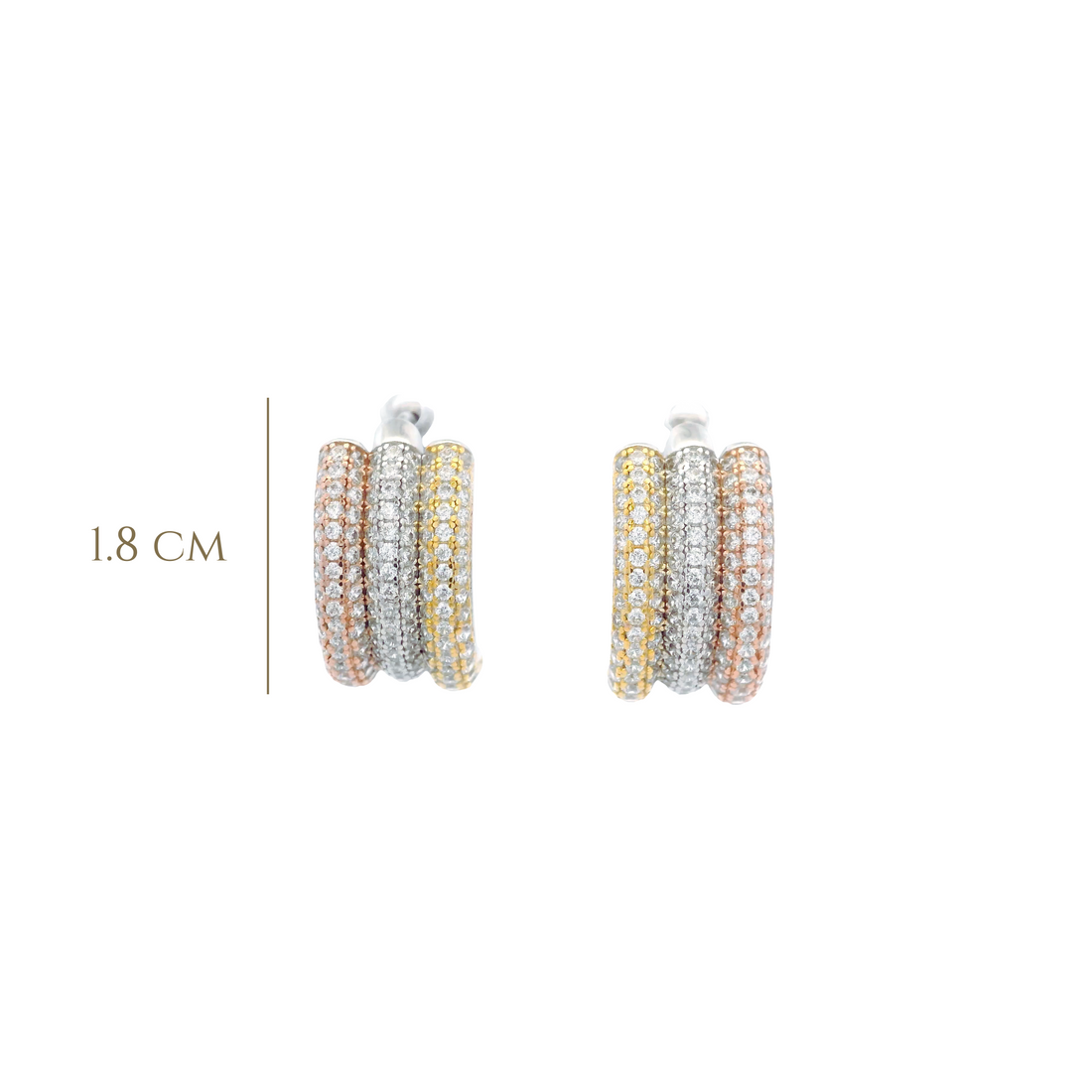 925SL TRIPLE ROW PAVE EARRINGS