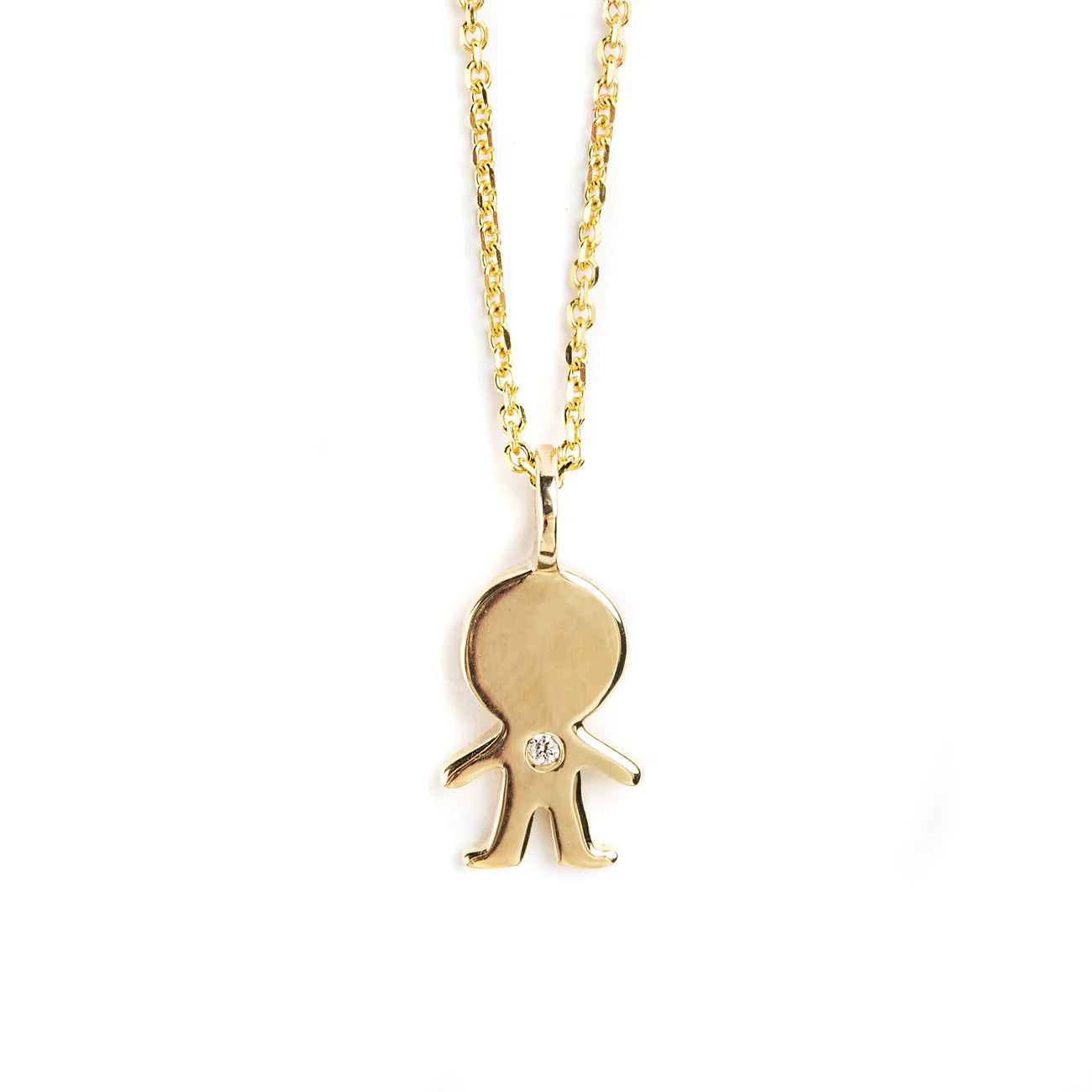 D0.03CT DIAMOND CHILD'S PENDANT IN 14K YELLOW GOLD