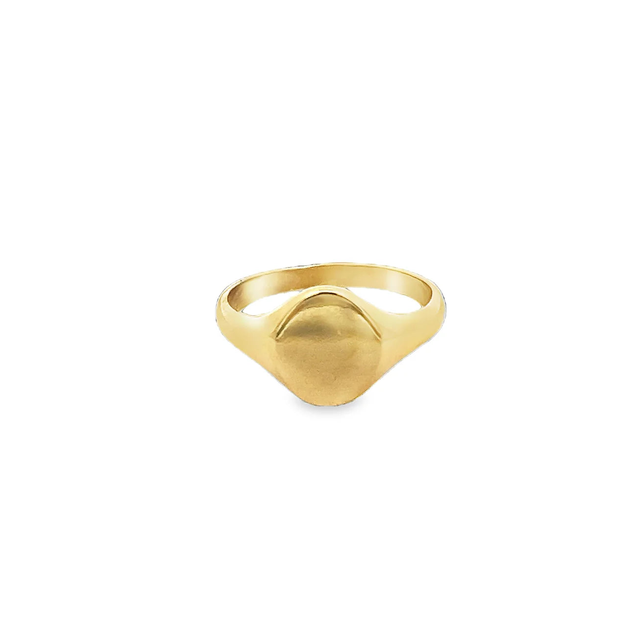 14KY BOLD ROUND SIGNET RING T7