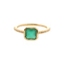 925YG CUSHION BEZEL ONYX GREEN AROUND TOPAZ WHITE RING
