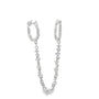 925SL CHAIN CZ DOUBLE HOOP PIERCING