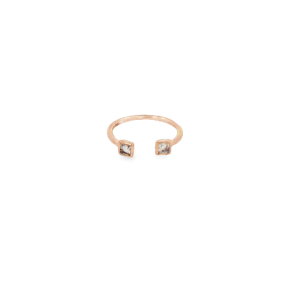 925RG BAGUETTE MOONSTONE RAINBOW OPEN RING T6.5