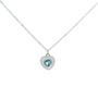 925SS HEART SKY BLUE CZ AND SHELL PEARL NECKLACE