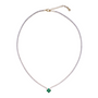 925YG TENNIS SOLITARY CLOVER CZ GREEN NECKLACE