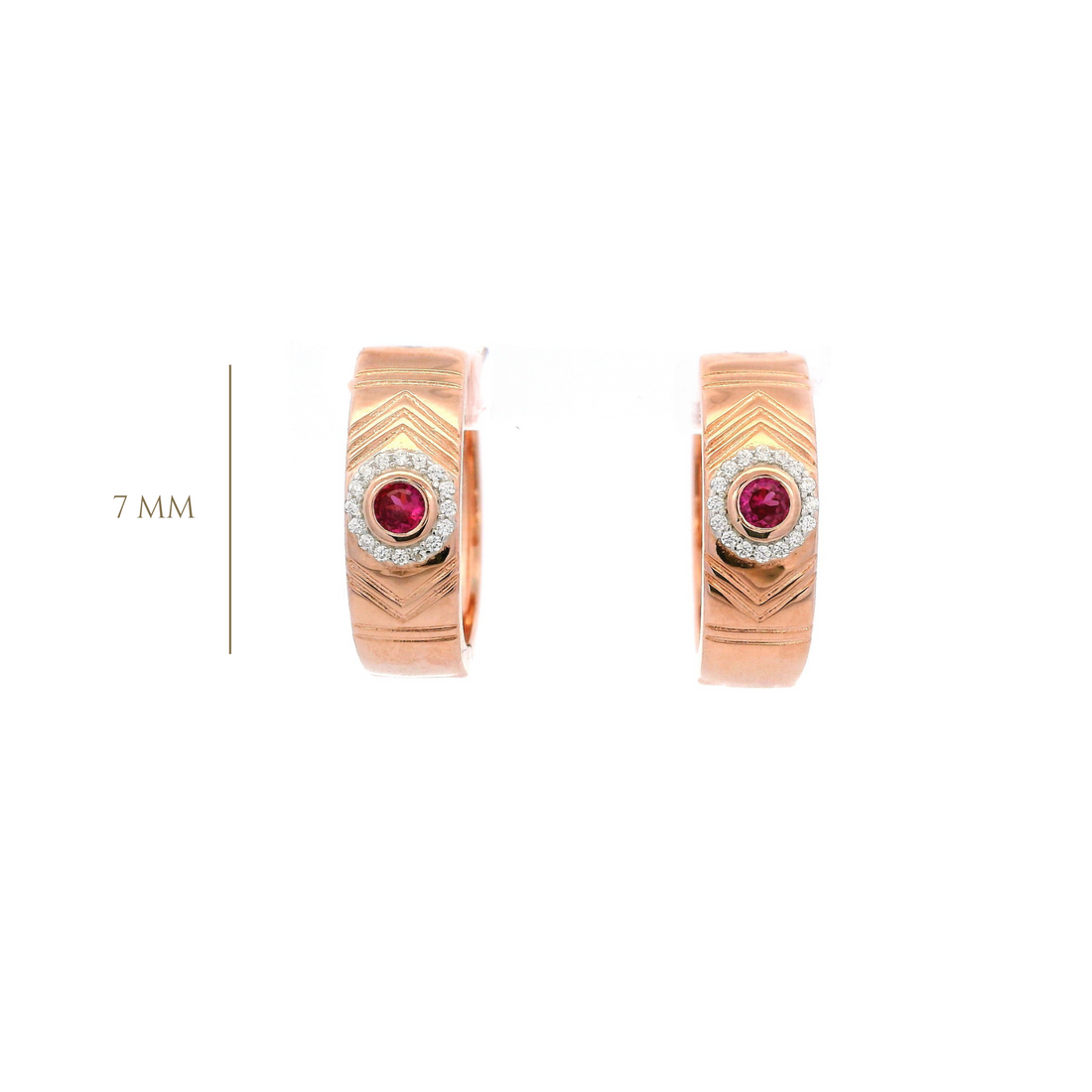 925RG CENTER CIRCLE CZ FUSHIA HOOPS
