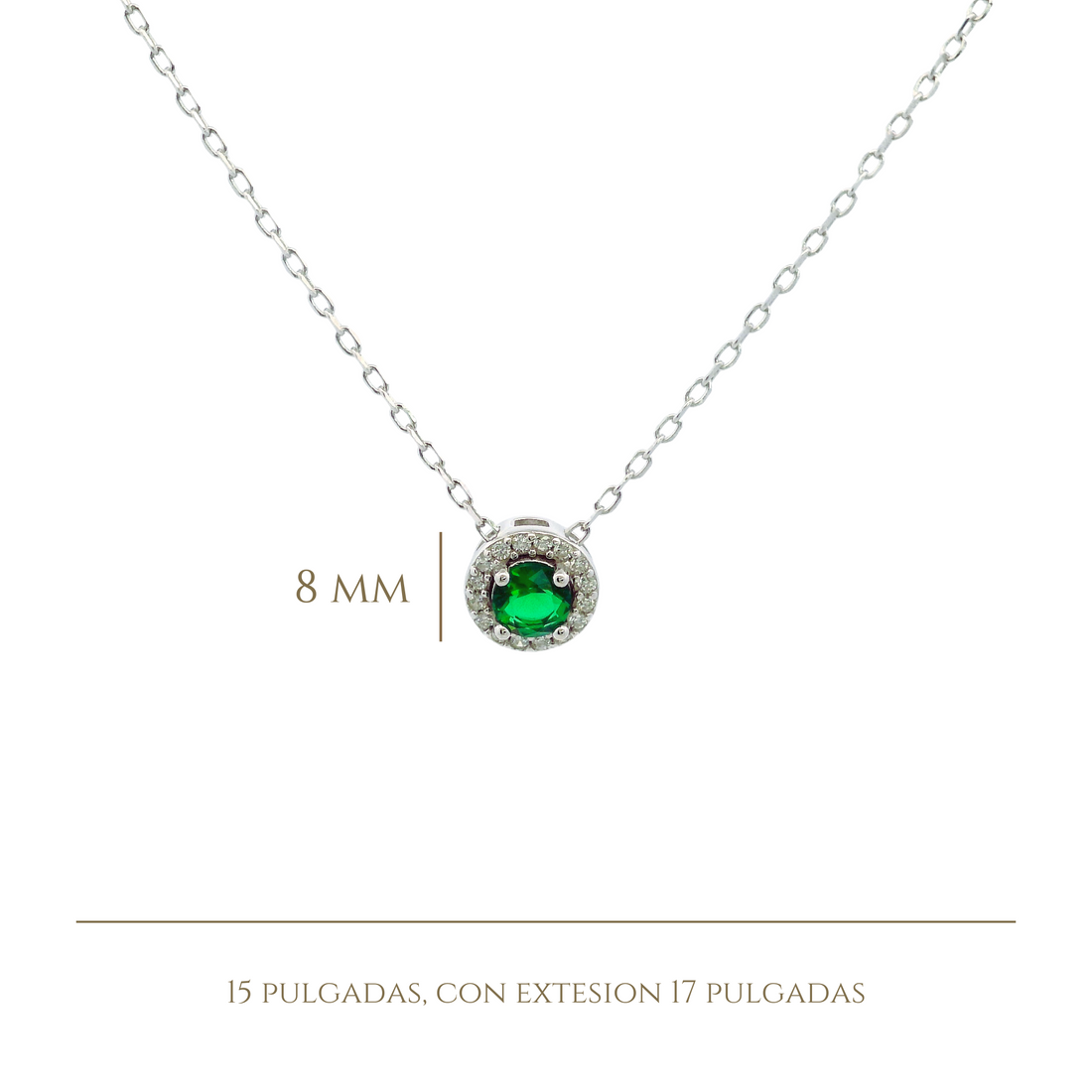 925SL HALO CENTER CZ NECKLACE